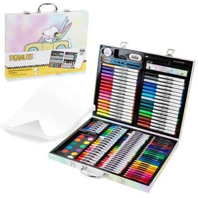 Immagine di Peanuts Snoopy Valigetta Colori per Bambini 140 Più Pezzi Accessori D&#039;arte