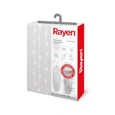 Immagine di Rayen Copriasse da Stiro Universale 3 Strati: Alluminio, Schiuma e 100% Cotone Gamma Dimensioni: 51 x 127 cm Colore: Grigio, Cotton, Speciale Reversibile, 127x51