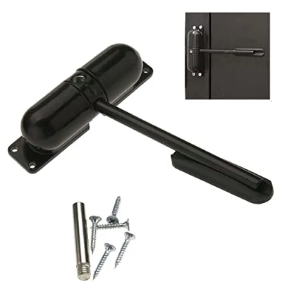 Immagine di Vogueing Tool chiudiporta automatico a molla, regolabile, resistente, idraulico per superficie, porta tagliafuoco, nero