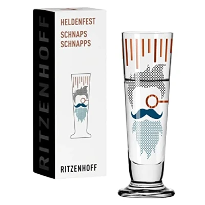 Immagine di Ritzenhoff 1061010 Bicchiere da liquore 40 ml, serie Heldenfest, motivo n. 10 Barber rotondo e multicolore Made in Germany