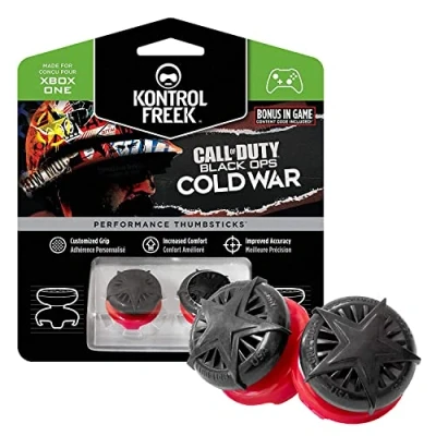 Immagine di Levette Performance KontrolFreek Call of Duty: Black Ops Cold War per Xbox One e Series X 2 Alte, Convesse Nere/Rosse