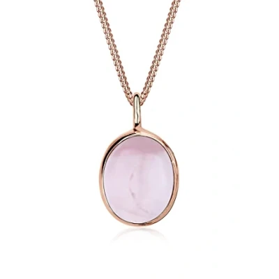 Immagine di Elli Colanna Ciondolo Ovale con Quarzo Rosa in Argento 925, Donna