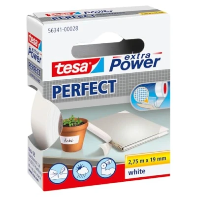 Immagine di tesa PERFECT 56341 00028 03 Nastro in tessuto tesa® extra Power Bianco (L x L) 2.75 m 19 mm 1 pz.