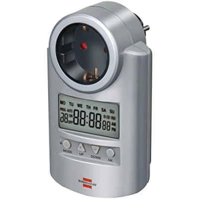 Immagine di Brennenstuhl 1506706 Timer a spina analogico digitale Settimanale IP44 Programma acceso/spento, Cambio ora solare/legale, Funzione Random