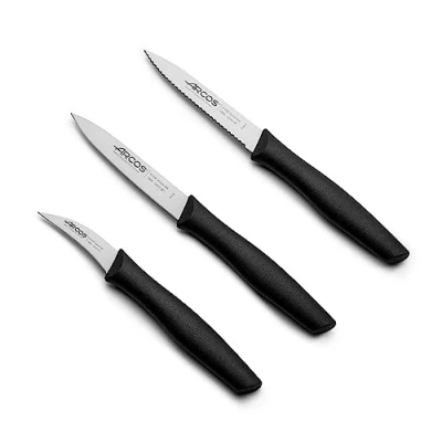 Immagine di Arcos Series Nova Set Coltelli da Paring Lama in Acciaio Inox Nitrum Manico Polipropilene Colore Nero