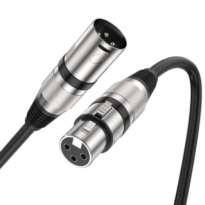 Immagine di MOSWAG Cavo XLR Bilanciato Microfono, Maschio a Femmina 2M, Cannon per Scheda Audio, Alimentazione Phantom Altoparlante, Registratore Attrezzatura Banco di Missaggio