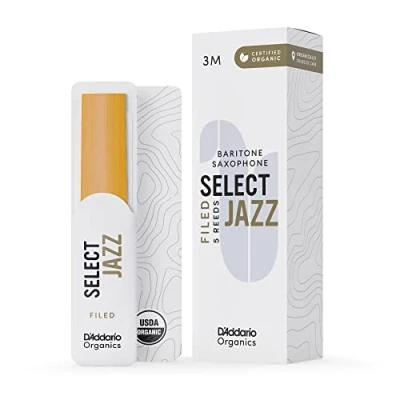 Immagine di D&#039;Addario Organic Select Jazz Filed Baritone Ance per Sassofono Sax La prima e unica Ancia Biologica 3 Medio, 5 Pacchetto