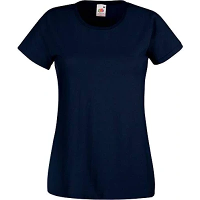 Immagine di Fruit of the Loom, maglietta da donna a maniche corte, in cotone, colore blu navy