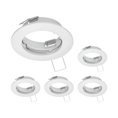 Immagine di ledscom.de 5 pz. cornice da incasso a soffitto FERE, rotonda, bianco opaco