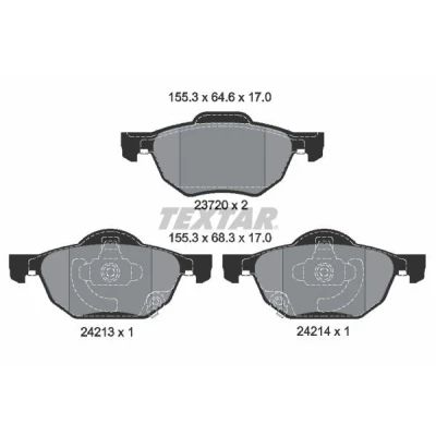 Immagine di TEXTAR 2372001 Kit pastiglie freno con segnalatore acustico usura HONDA: Accord 7 Limousine, Tourer