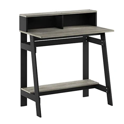 Immagine di Furinno Simplistic Scrivania del Computer, EICHE, Nero/Grigio Quercia, 31.5 x 35.5 Inches