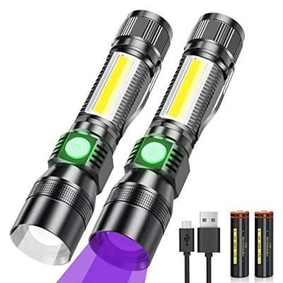 Immagine di Karrong Torcia LED Magnete ricaricabile UV Luce 7 modalità rossa per regalo di emergenza da campeggio all&#039;aperto