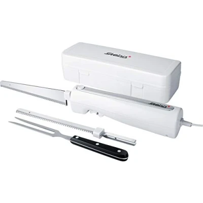 Immagine di STEBA EM 3 coltello elettrico, alloggiamento ergonomico per un funzionamento confortevole, con universale e da pane, scatola forchetta carne in acciaio inox