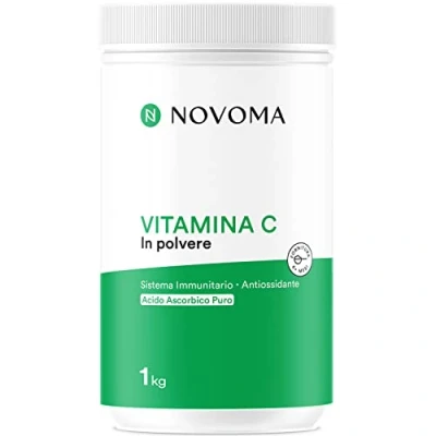 Immagine di NOVOMA Vitamina C Polvere Pura 1 kg, 1000mg per dose, Acido Ascorbico Puro in Ultra Fine, Sistema Immunitario e Stanchezza, Cucchiaio di Misurazione Incluso (ex Nutrivita)