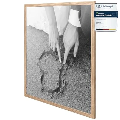 Immagine di CABBEL Set di 1 cornici per quadri 60x60 in legno MDF con vetro acrilico infrangibile Rovere