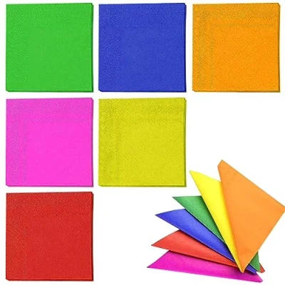 Immagine di 120 Pezzi Tovaglioli di Carta Colorati a 2 veli per Feste da Cocktail Compleanno Feste, Compleanno, Matrimoni, 25 x cm