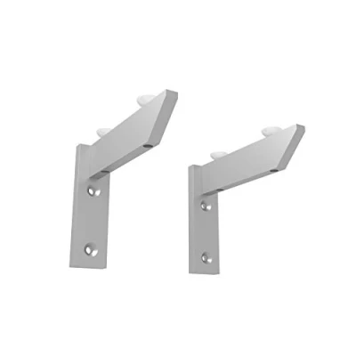 Immagine di Alusfera WSP_2_Ele_120_Alu Supporto angolare, Metallo, 2 Pezzi, per mensole, Pietra, Argento, 120 MM