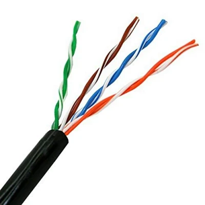 Immagine di AISENS A133 0213 Cavo di Rete RJ45 Esterno Impermeabile, Rigido, Bobina da 305 m, Resistente ai Raggi UV, Colore: Nero