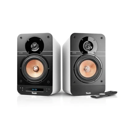Immagine di Teufel ULTIMA 25 ACTIVE Altoparlanti Diffusori da Scaffale Attivi Bluetooth con ricevitore AV integrato, Dolby Audio, radio DAB+ e FM, HDMI ARC/CEC, Touch Slider Bianco