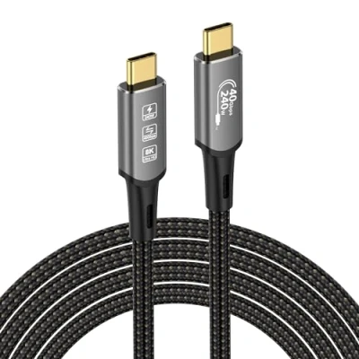 Immagine di cavo USB 4, con Thunderbolt di ricarica da 240 W, dati 40 Gbps, 8 K a 60 Hz, 4 K120 HDR, PD3.1, C C, per hub, dock MacBook, M1 M2, M3, Mac Studio SSD, laptop,