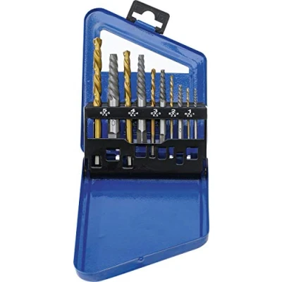 Immagine di Extractores de tornillos y juego taladros corte izquierda HSS titanio nitrurado 2 7,5 mm 10 piezas