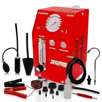 Immagine di PAKOWIN Rilevatore automatico di perdite per macchine fumatrici 12 V DC EVAP tester diagnostico sistemi tubi con funzione e indicatore pressione rosso