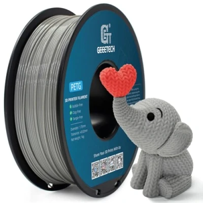 Immagine di GEEETECH PETG Filamento 1,75 mm Grigio 1 kg Spool per stampante 3D Precisione dimensionale +/ 0,02