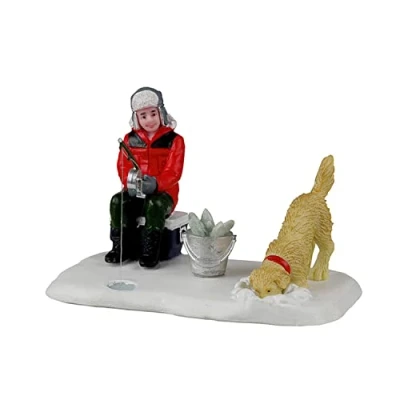 Immagine di Lemax Statuetta del Villaggio di Vail: Amici Pesca sul Ghiaccio, 22138
