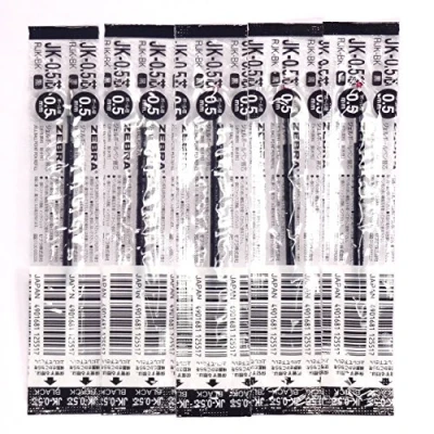 Immagine di Zebra jk 0.5 nero inchiostro refill (rjk bk), mm, per penna a sfera Sarasa gel multicolor, x 5 Pack/Total pcs (Japan Import) [komainu dou Original Package]