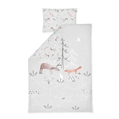 Immagine di Julius Zöllner Biancheria da letto per bambini, 100% cotone, standard 100 by OEKO TEX, made in Germany, dimensioni: x 135 + 40 60 cm, Woodlife