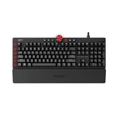 Immagine di AOC AGON AKG700 Tastiera gaming per PC con layout tedesco e interruttori Cherry MX Red, anti ghosting, N key rollover software G Tools programmabile di AOC, nero