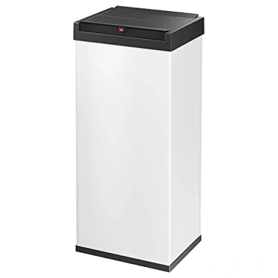 Immagine di Hailo Bix Box Swing XL 0860 231 Bidone della spazzatura 52 l Lamiera dacciaio (L x A P) 339 763 260 mm Bianco, Nero Coperchio basculante Self closing 1