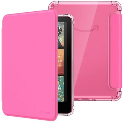 Immagine di MoKo Custodia Compatibile con Kindle Paperwhite da 7 Pollici 12a Generazione 2024, Cover Leggera per eBook Reader in TPU Morbido Auto Sveglia/Sonno, Rosa Persa