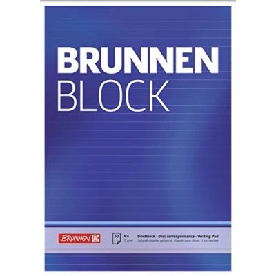 Immagine di Brunnen Kieserblock Blocco a righe, formato A4, 50 pz, colore: bianco