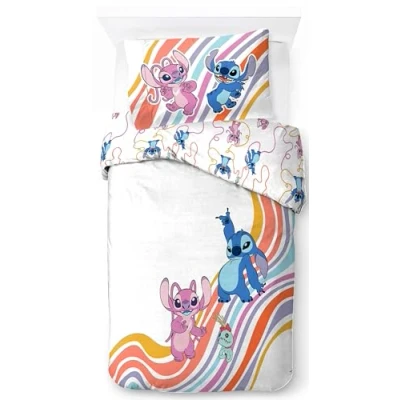 Immagine di Jay Franco Disney Lilo &amp; Stitch 100% Cotone Set Copripiumino Singolo Include Federa 50 x 70 cm
