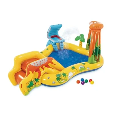 Immagine di Intex 57444NP Piscina Gonfiabile Playground Dinosauri, Vinile, Multicolore, 249x191x109 cm