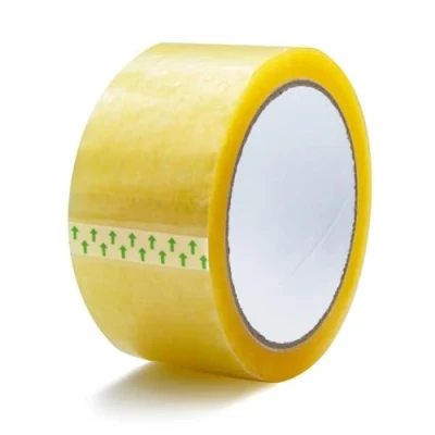 Immagine di RAYLU PAPER Rotoli di tenuta, nastro adesivo per imballaggio scatole spedizione resistente ed extra forte, 66 metri x 50 mm larghezza (1 unità, trasparente)