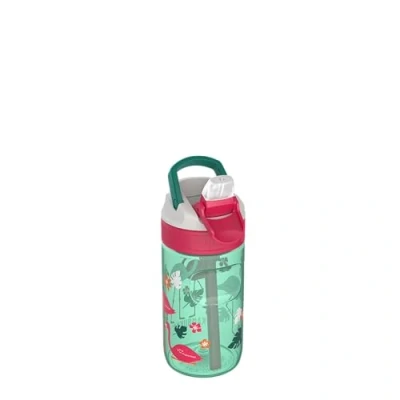 Immagine di Kambukka Borraccia per bambini da 400 ml, a prova di perdite, senza BPA, resistente agli urti, lavabile in lavastoviglie, modello LAGOON Pink Flamingo