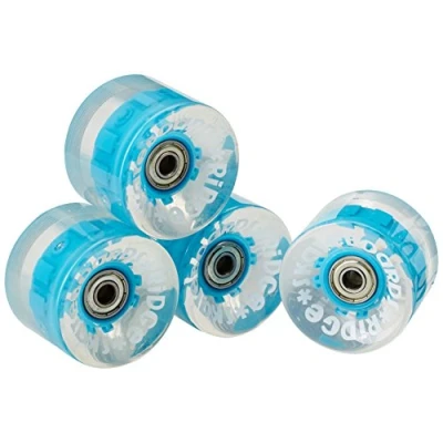 Immagine di Ridge Ruote LED Luminosi Morbide per Mini Cruiser Skateboards 59 mm 78A Pu W Abec 7 Cuscinetti Set di 4, Multi