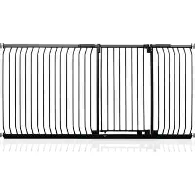 Immagine di Safetots Extra Alto Elite Cancellino di Sicurezza, 207cm 216cm, Nero Opaco, Altezza 100cm, Cancelletto Sicurezza a Pressione per Scale, Barriera Installazione Facile