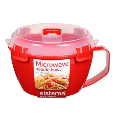 Immagine di Sistema Bowl Ciotola per Noodle, 940 ml Rosso/Trasparente, Plastic