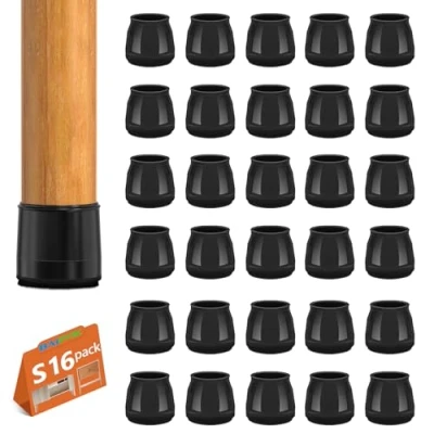 Immagine di 16 Pezzi Gommini per Sedie, Feltrini Sedie Rotondi, Tappi in Silicone con Feltro, Elastiche Protezione Gambe Delle Antigraffio(23 31mm)