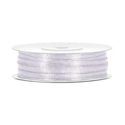 Immagine di Nastro di raso, larghezza: 3 mm; lunghezza: 50 m (bianco)