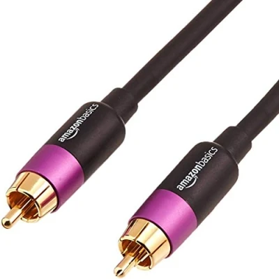 Immagine di Amazon Basics RCA Cable para subwoofer, 4.6 m, Oro