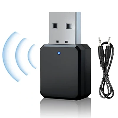 Immagine di Adattatore Bluetooth, HENGBIRD USB Dongle Bluetooth 5.1 AUX/USB Dual Output Autoradio Plug and Play Ricevitore per Altoparlante Amplificatori Di Potenza Car