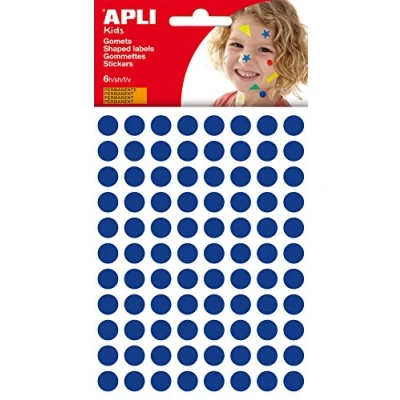 Immagine di APLI Kids 13231 Sacchetto di gommini rotondi, 10 mm, colore: blu, 6 fogli
