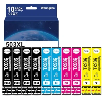 Immagine di Woungzha 503XL Inchiostro Cartucce Compatibile per Epson 503 XL Expression Home XP 5200 5205 Workforce WF 2960DWF 2965DWF (10 Pack)