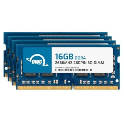 Immagine di OWC 64 GB (4 x 16 GB) 2666 MHz DDR4 PC4 21300 SO DIMM 260 Pin aggiornamento Memoria, (OWC2666DDR4S64S), per iMac 27 (iMac19,1) 2019 e PC Portatili