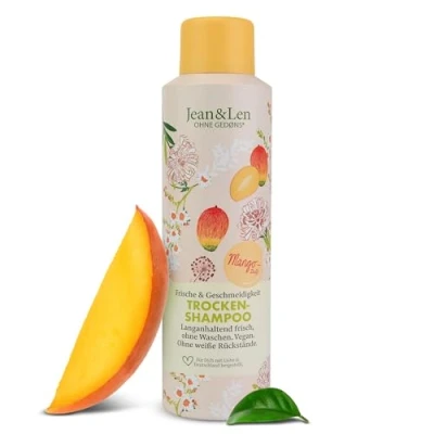 Immagine di Jean &amp; Len shampoo secco freschezza e tenuta, senza radici grasse, residui bianchi, fragranza fruttata fresca di mango, per tutti i tipi capelli, parabeni siliconi, vegan, 200 ml