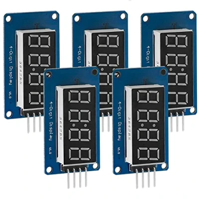 Immagine di AZDelivery 5 x 4 Bit Tubo Digitale LED 7 Segmenti Modulo Display con Clock TM1637 compatibile Arduino E Raspberry Pi incluso un Book!